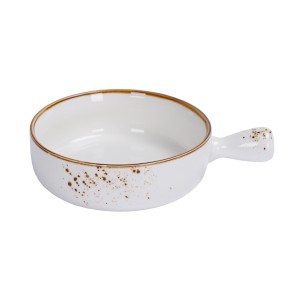 Блюдо с ручкой для подачи 500мл, 20*15 см, h=5 см, фарфор, серия &quot;Элеганс&quot; &quot;The Sun&quot; P.L.