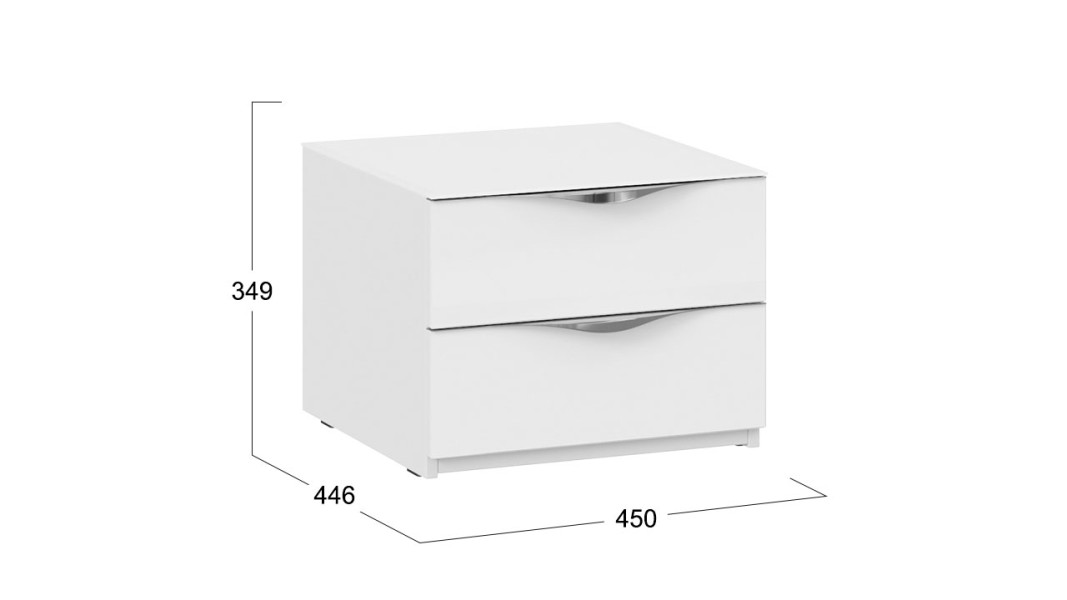 Тумба прикроватная 2 ящика Глосс