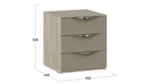 Тумба прикроватная 3 ящика Глосс