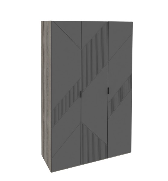 Шкаф трёхдверный с зеркалом и полками Манхеттен