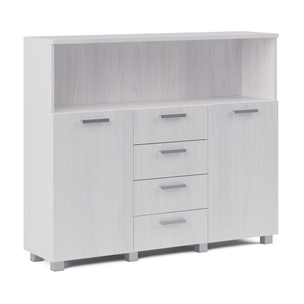 Стеллаж низкий для документов с 2мя фасадами и ящиками Конгресс (мод. 4.5)