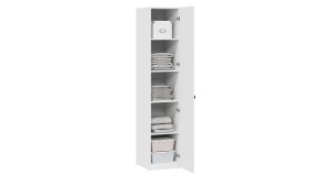 Шкаф для белья «Пандора» (правый) - 414.006.000 Белый снег, Белый матовый