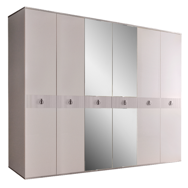 Шкаф шестидверный с зеркалами Римини Соло