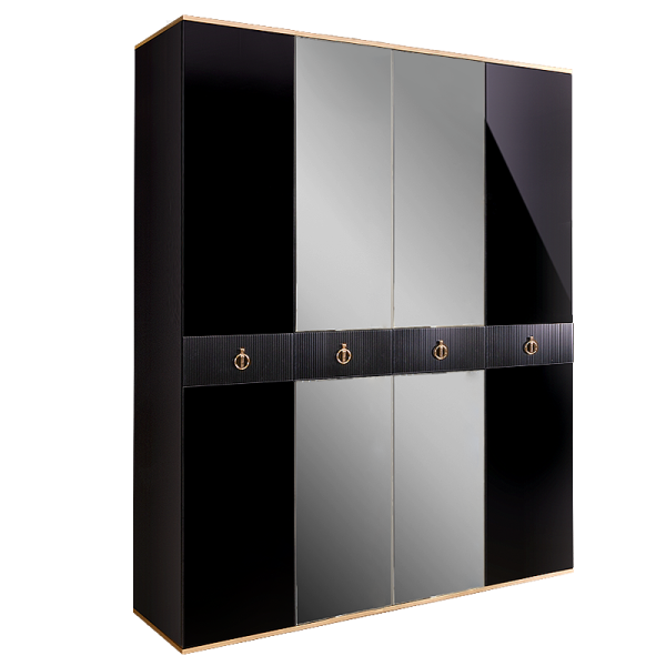 Шкаф четырёхдверный с зеркалами Римини Соло
